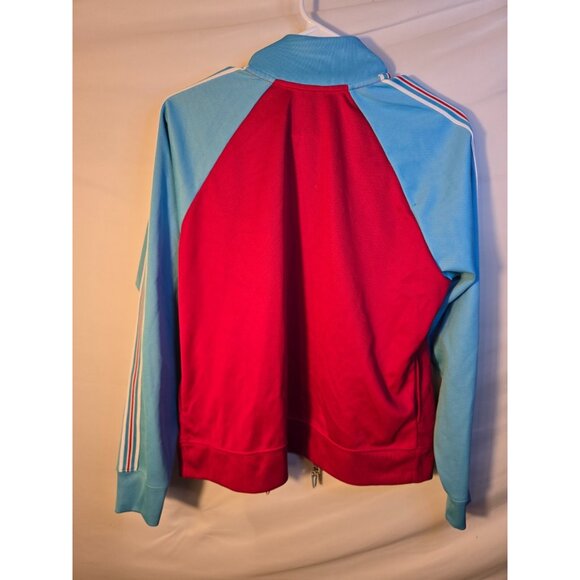 Izod Vintage 90s Style Track Suit Womens Pants Jacket Size Large L Zips Red Blue - Picture 4 of 6